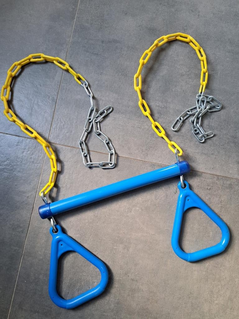 JAXY Trapeze Schommel ringen - Blauw/Geel, Ophalen of Verzenden, Nieuw, Schommel