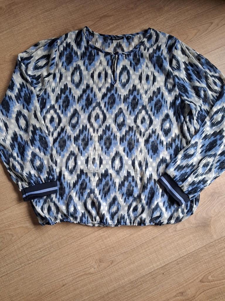 So Soire Blouse met print en donkerblauwe broek, Ophalen, So Soire, Blauw, Maat 46/48 (XL) of groter