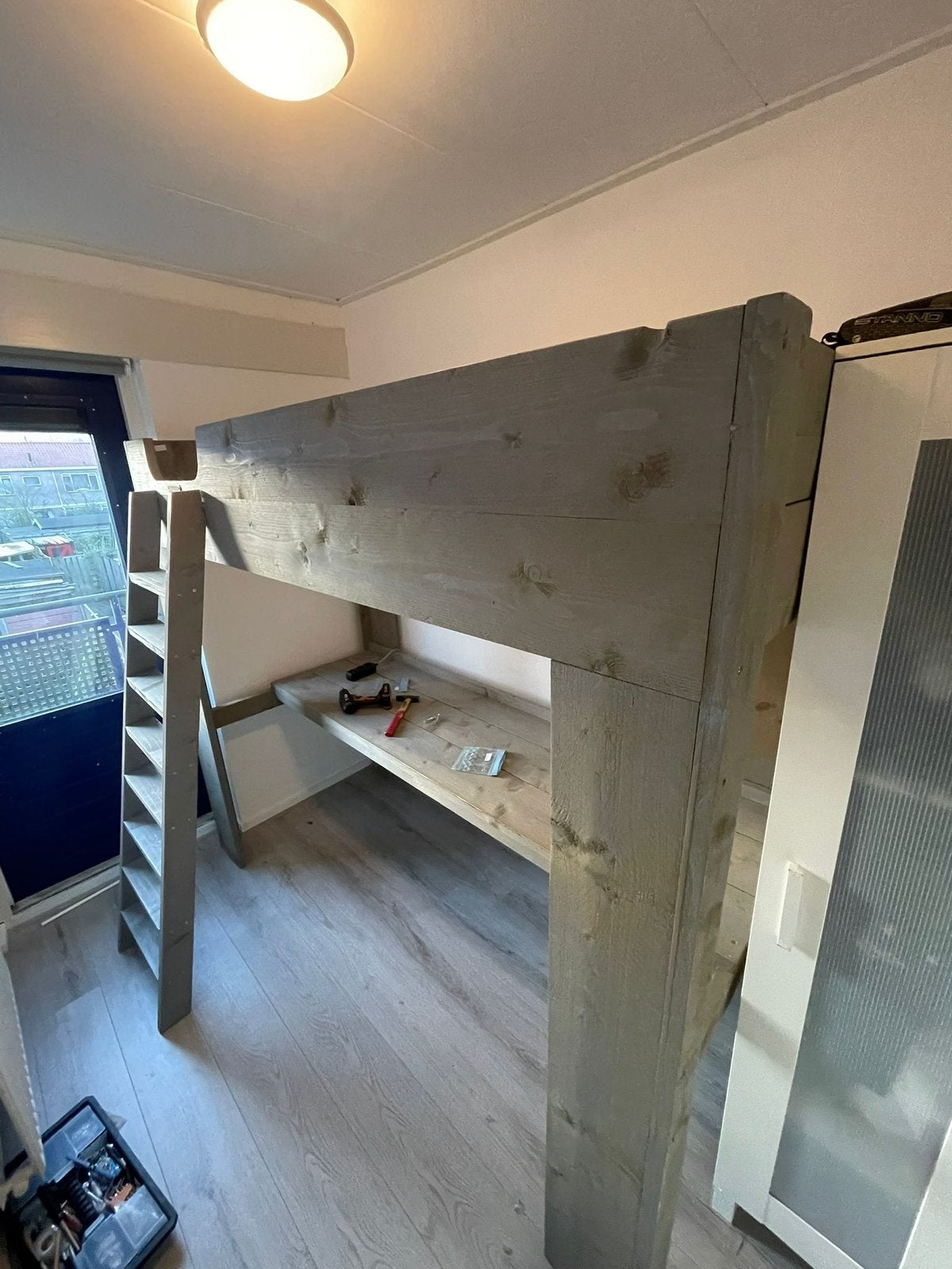 hoogslaper, Huis en Inrichting, Slaapkamer | Stapelbedden en Hoogslapers, Ophalen, Eenpersoons, Zo goed als nieuw, 90 cm