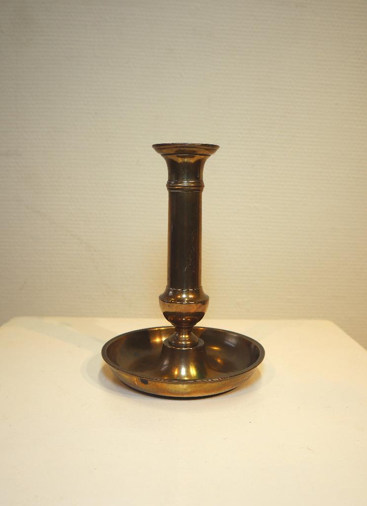 Antieke koperen schuifkandelaar, Ophalen of Verzenden, Koper of Brons