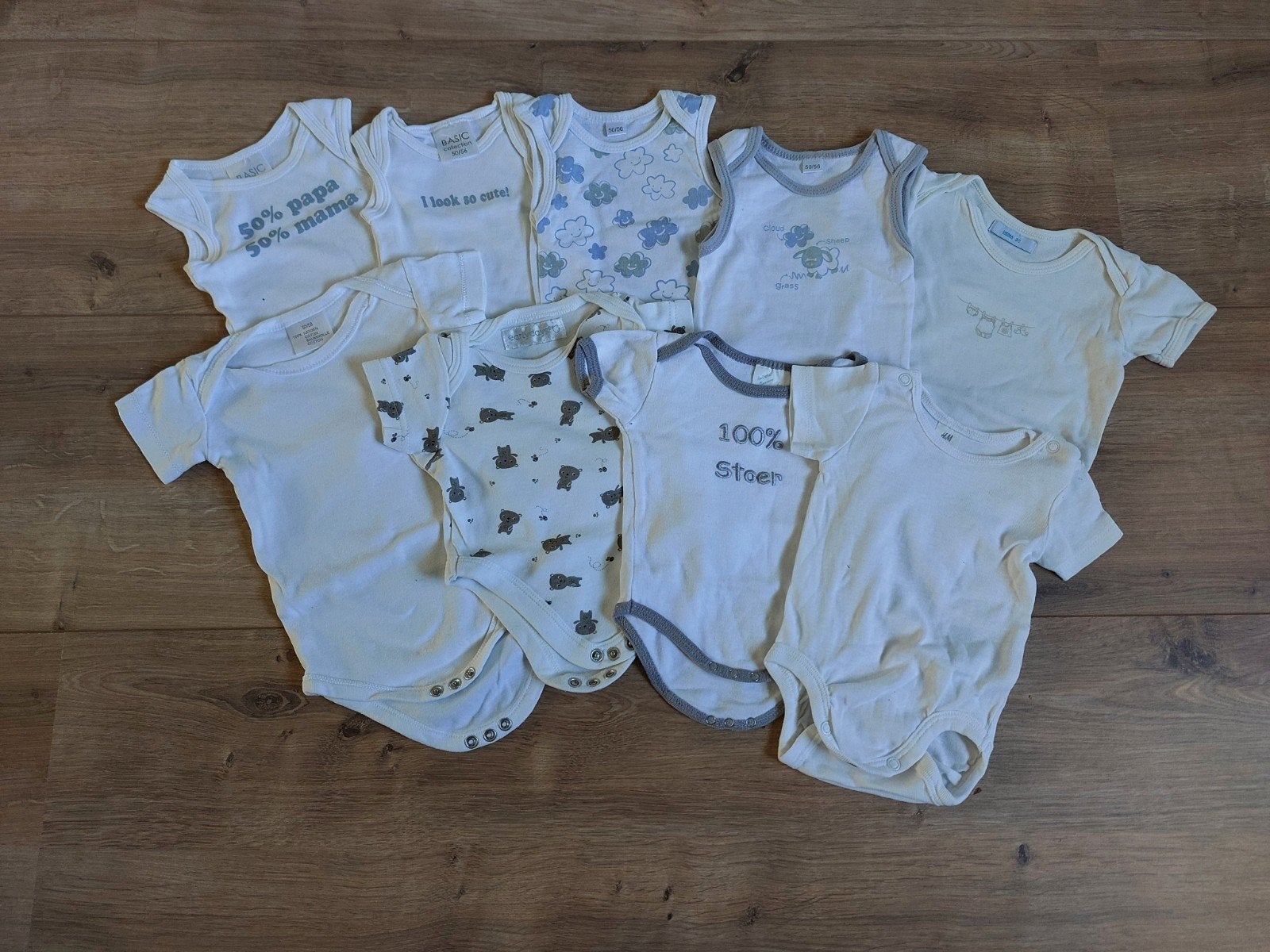 Rompers maat50/56 en slabbers, Ophalen of Verzenden, Gebruikt, Jongetje of Meisje, Nacht- of Onderkleding