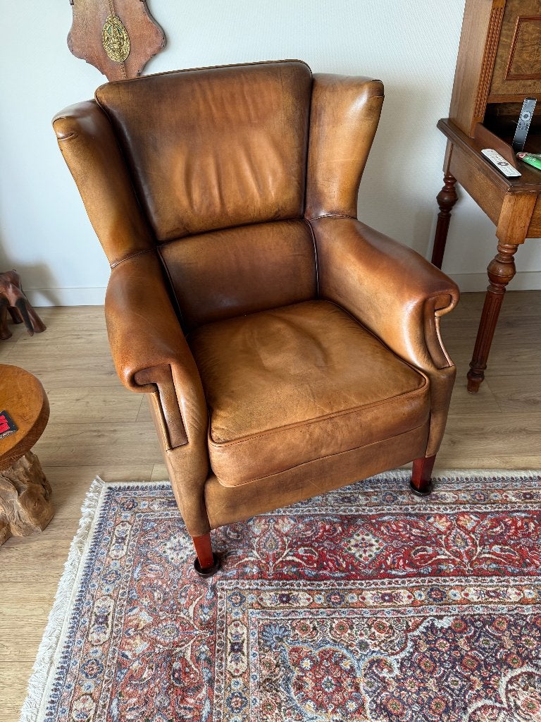 Klassieke Leren Bendic fauteuil, Huis en Inrichting, Ophalen, Gebruikt, 50 tot 75 cm, Leer