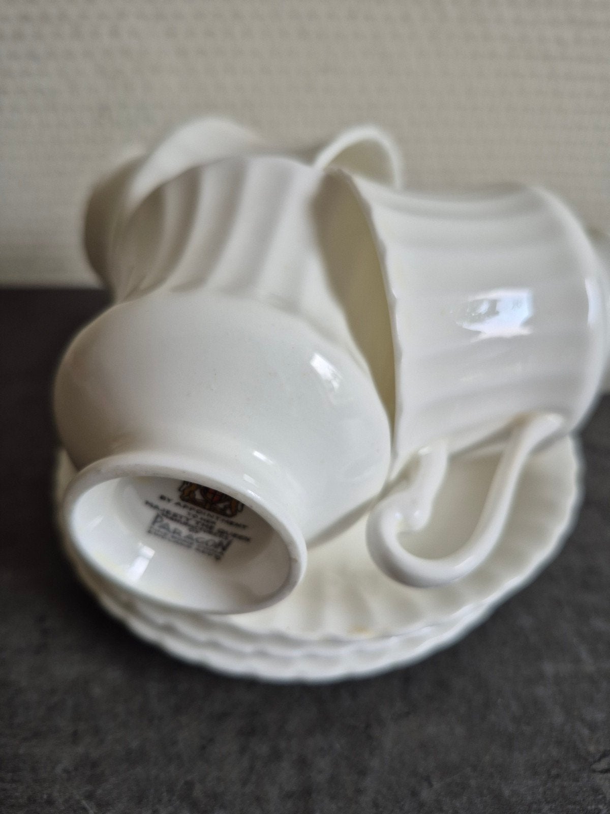 Paragon 3 Engelse kop en schotels vintage, Ophalen of Verzenden, Zo goed als nieuw, Porselein, Kop en/of schotel