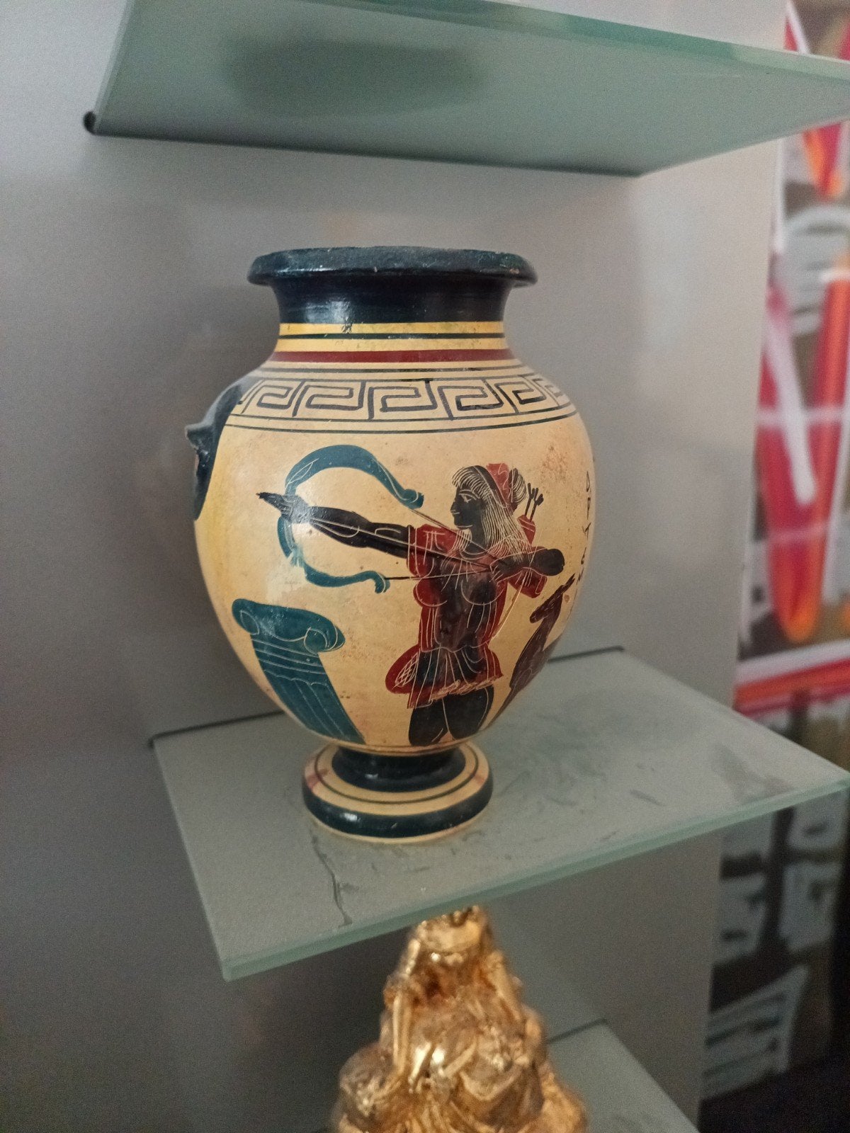 Decoratieve Griekse Vaas met Boogschutter, Antiek en Kunst, Antiek | Vazen, Ophalen of Verzenden