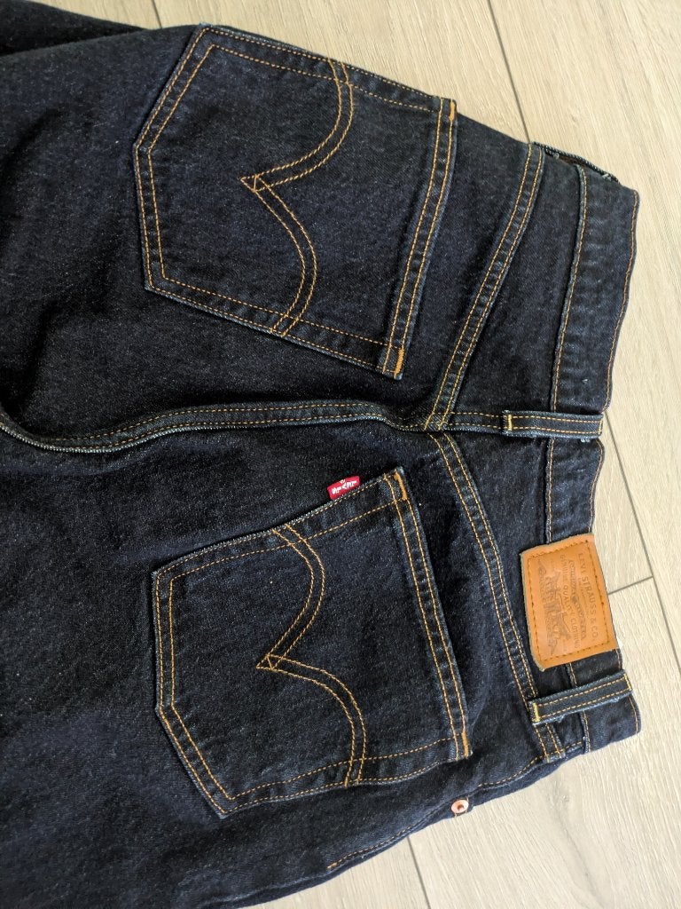 Levis Ribcage Full Length Jeans, Ophalen, Blauw, Zo goed als nieuw, W27 (confectie 34) of kleiner