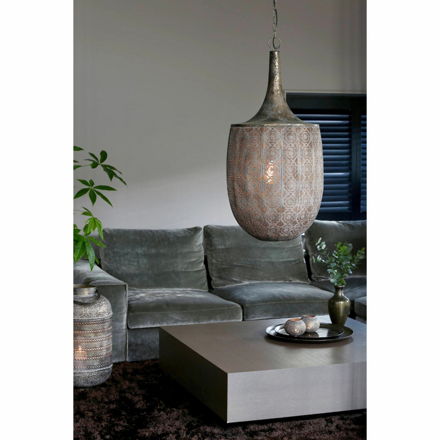Hanglamp Tanya, Lights & Living, H 91cm, Metaal. Groot., Ophalen, -, Boho, modern, -