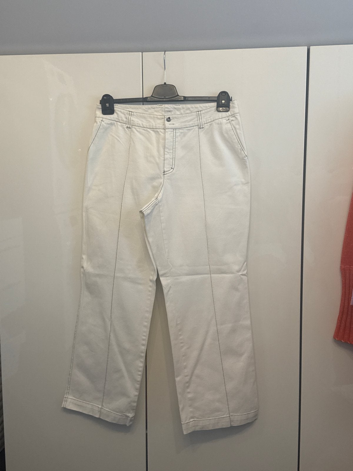 Rosner witte broek met contrasterende stiksels, Wit, Maat 42/44 (L), Ophalen of Verzenden, Zo goed als nieuw