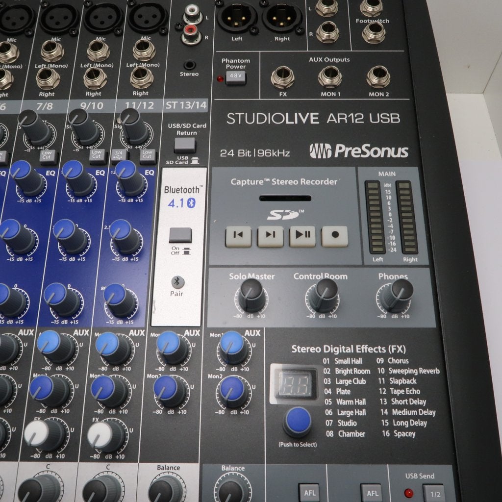 Presonus StudioLive AR12 USB Mixer | in Zeer Nette Staat, PreSonus, Zo goed als nieuw, https://www.presonus.com/contact-us, 18011 Grand Bay Court, Baton Rouge, LA 70809, Verenigde Staten
