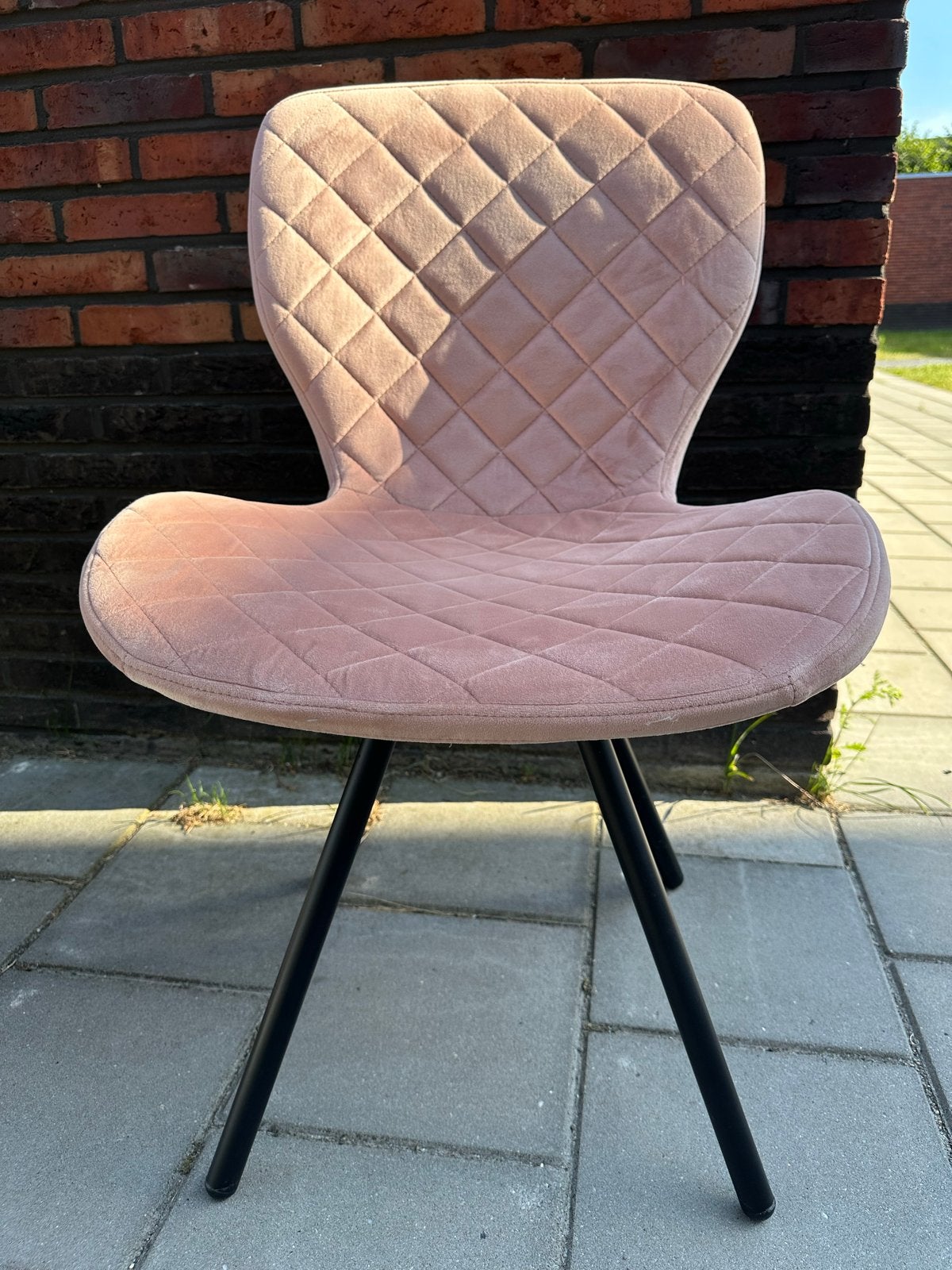 4x Roze fluwelen stoelen - Gebruikt, Ophalen, Gebruikt, Overige kleuren, Vier