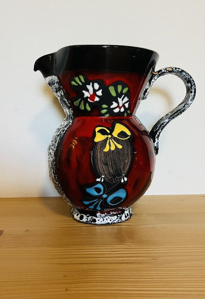 Sixties fat lava kan San Marino sgraffito Titano CSP vintage, Antiek en Kunst, Ophalen of Verzenden