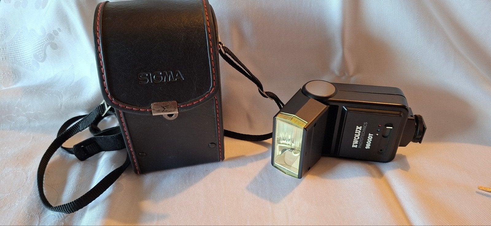 Ewolux Phototechnics 9800DT Flitser met Sigma tas, Overige merken, Gebruikt, Externe flitser, Ophalen of Verzenden