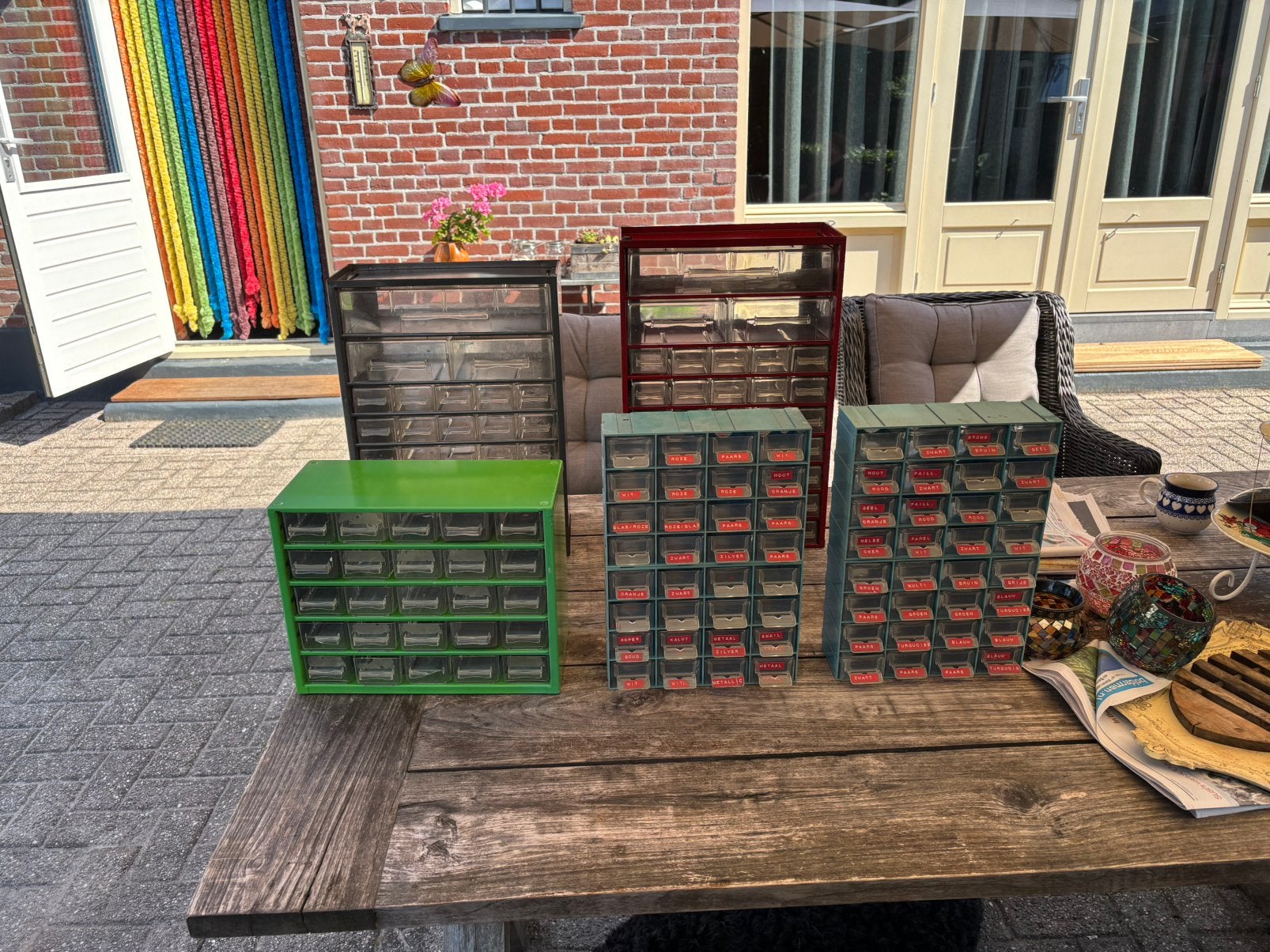 Diverse ladenkastjes metaal en kunststof, Ophalen, Gebruikt