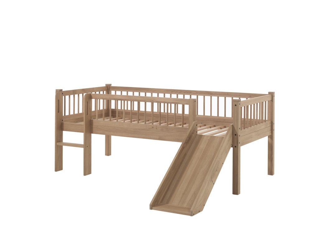 Forrest Oak halfhoogslaper laag met glijbaan - 90x200 - Mass, Niet ingevuld, Niet ingevuld, Niet ingevuld