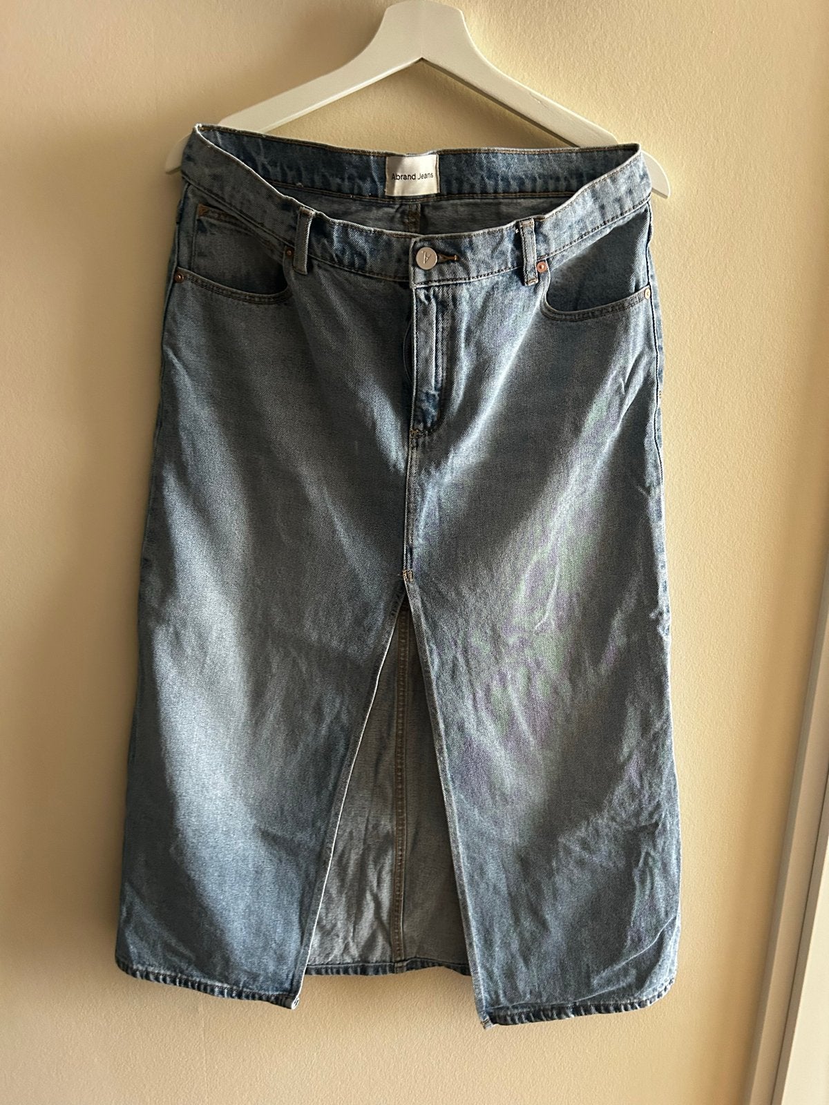 Abrand Jeans denim rok met split - Maat 29/AU 11, Maat 38/40 (M), Blauw, Ophalen of Verzenden, Zo goed als nieuw