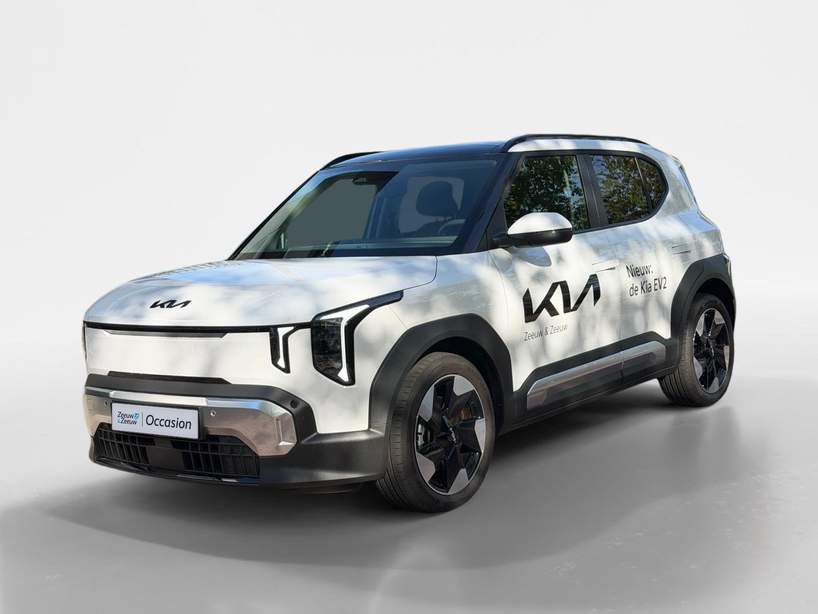 Kia EV2 Plus Advanced 42.2 kWh STOEL & STUURVERWARMING | PAN, Auto's, 12 maanden, Stof, Wit, Te koop