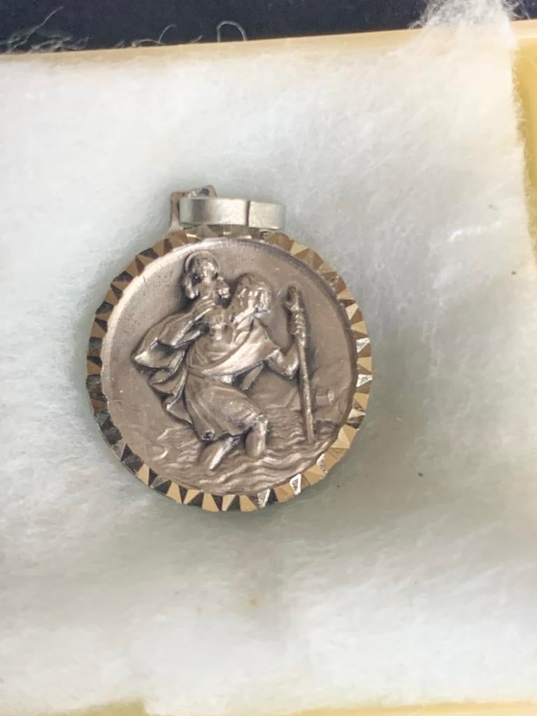 Verzilverd Sint Christoffel Medaille Hanger, Ophalen of Verzenden, Nieuw, Sieraad