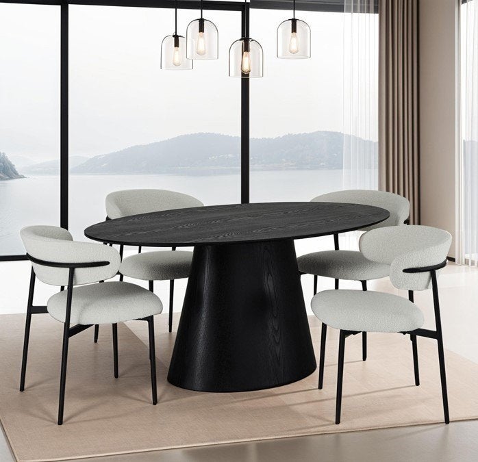 Nieuwe Eettafel Tango Ovaal 160x90 cm – Zwart – Ongeopend, Huis en Inrichting, Ophalen, Eikenhout, Nieuw, 50 tot 100 cm