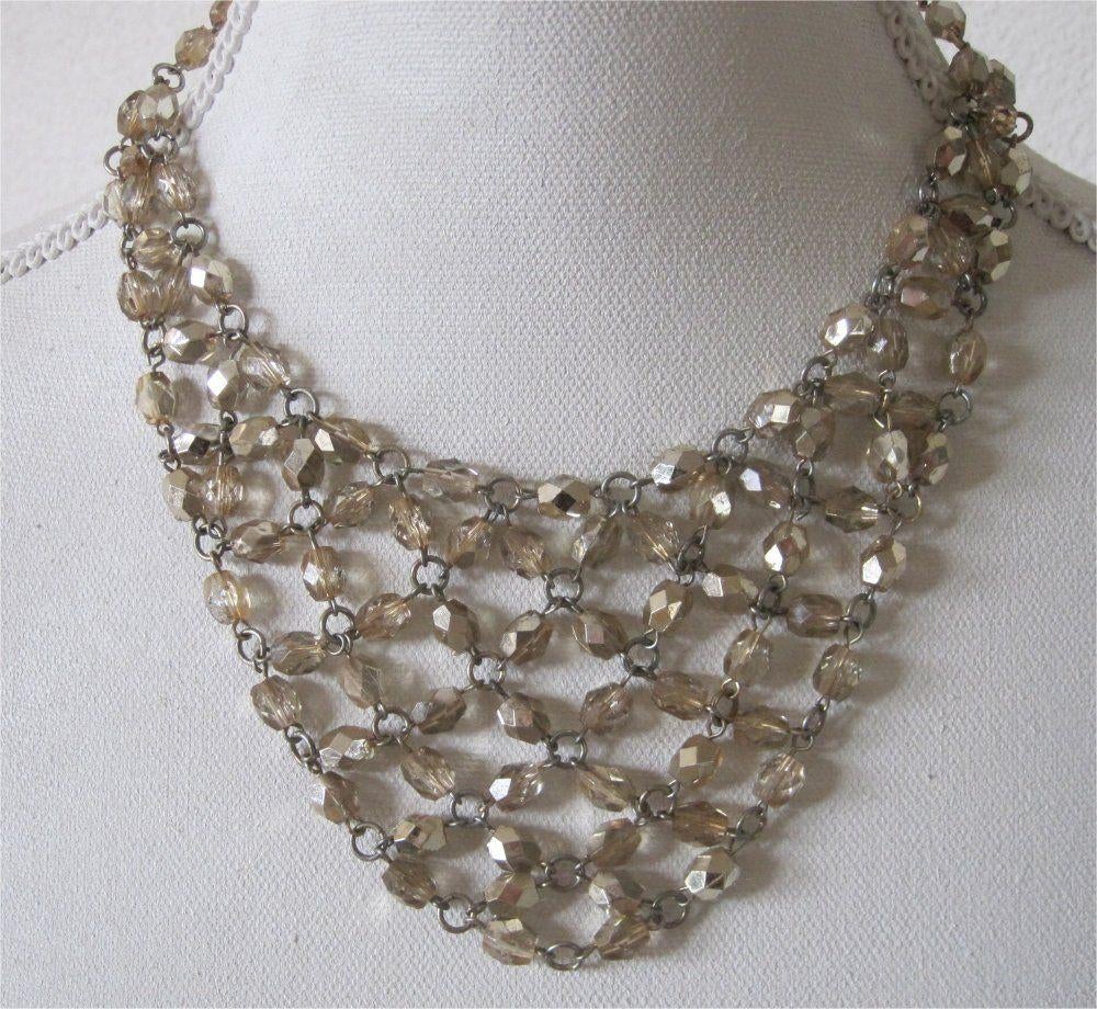 Sierlijke ketting met een 'waterval' aan kralen, Sieraden, Tassen en Uiterlijk, Kettingen, Ophalen of Verzenden, Zo goed als nieuw