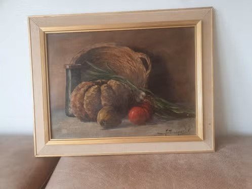 pompoen, tomaten,  Jules Brouwers 1915 Limburg Maastricht, Antiek en Kunst, Ophalen