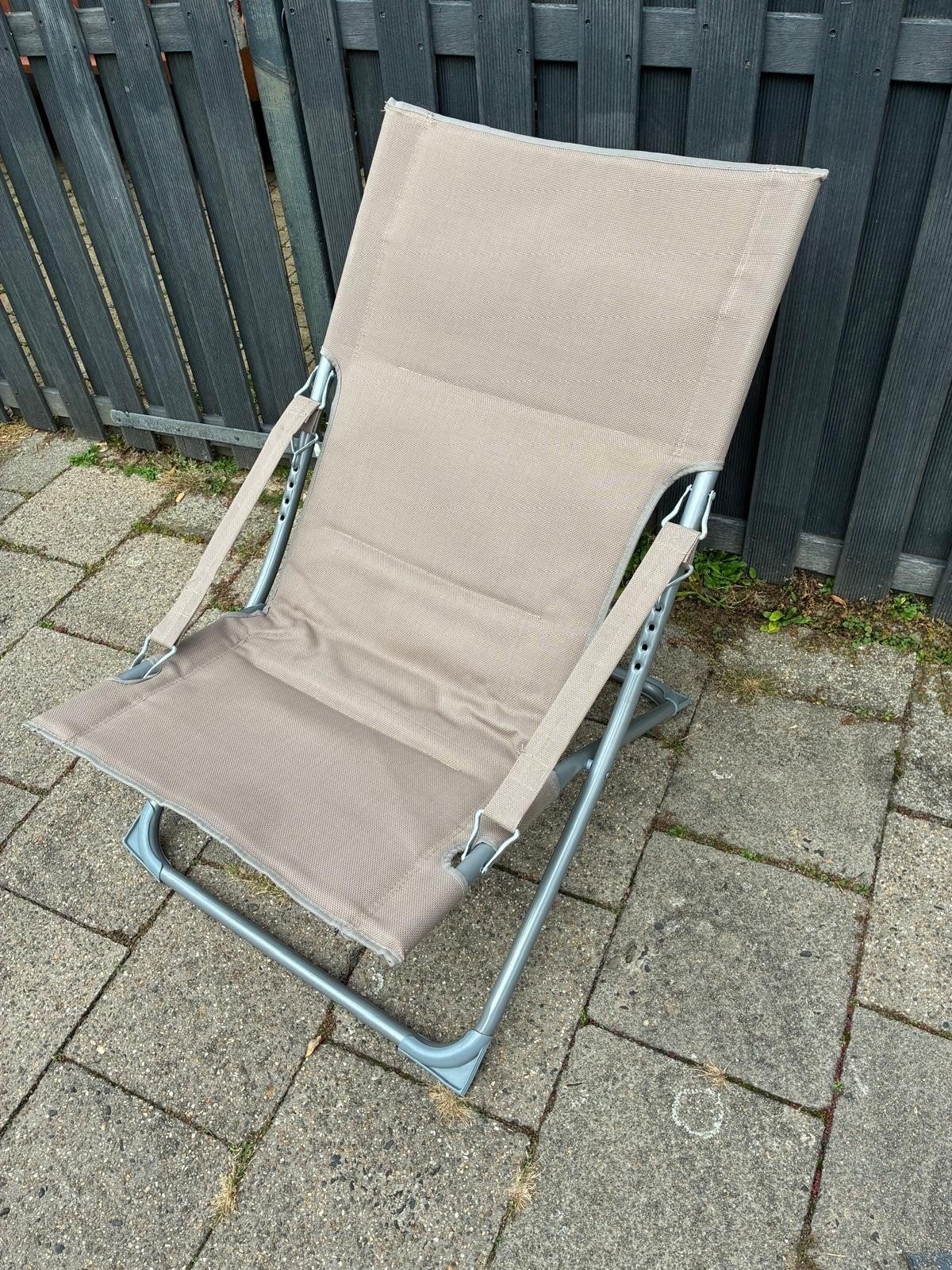 Verstelbare strandstoel/ligstoel - Beige, Ophalen, Gebruikt