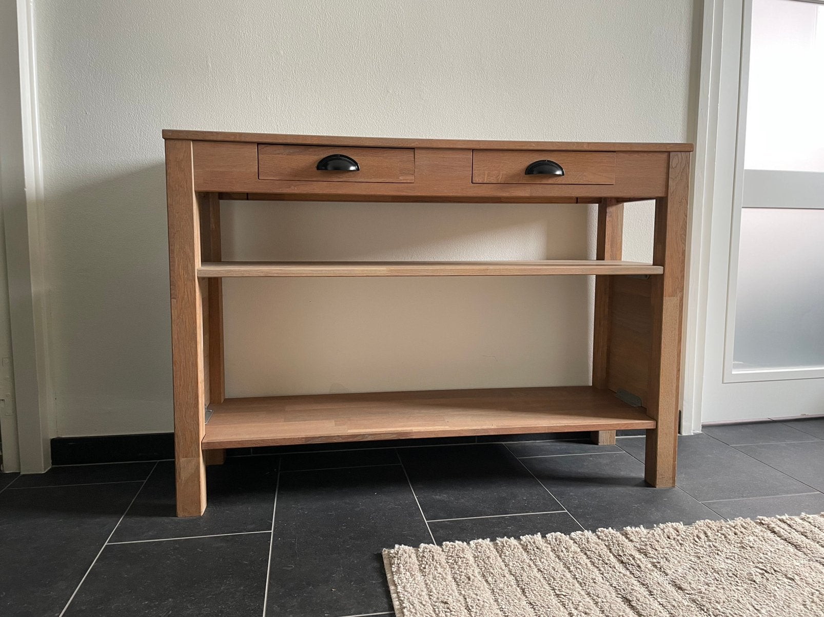 Sidetable eiken, Ophalen, 100 tot 150 cm, Eikenhout, Zo goed als nieuw