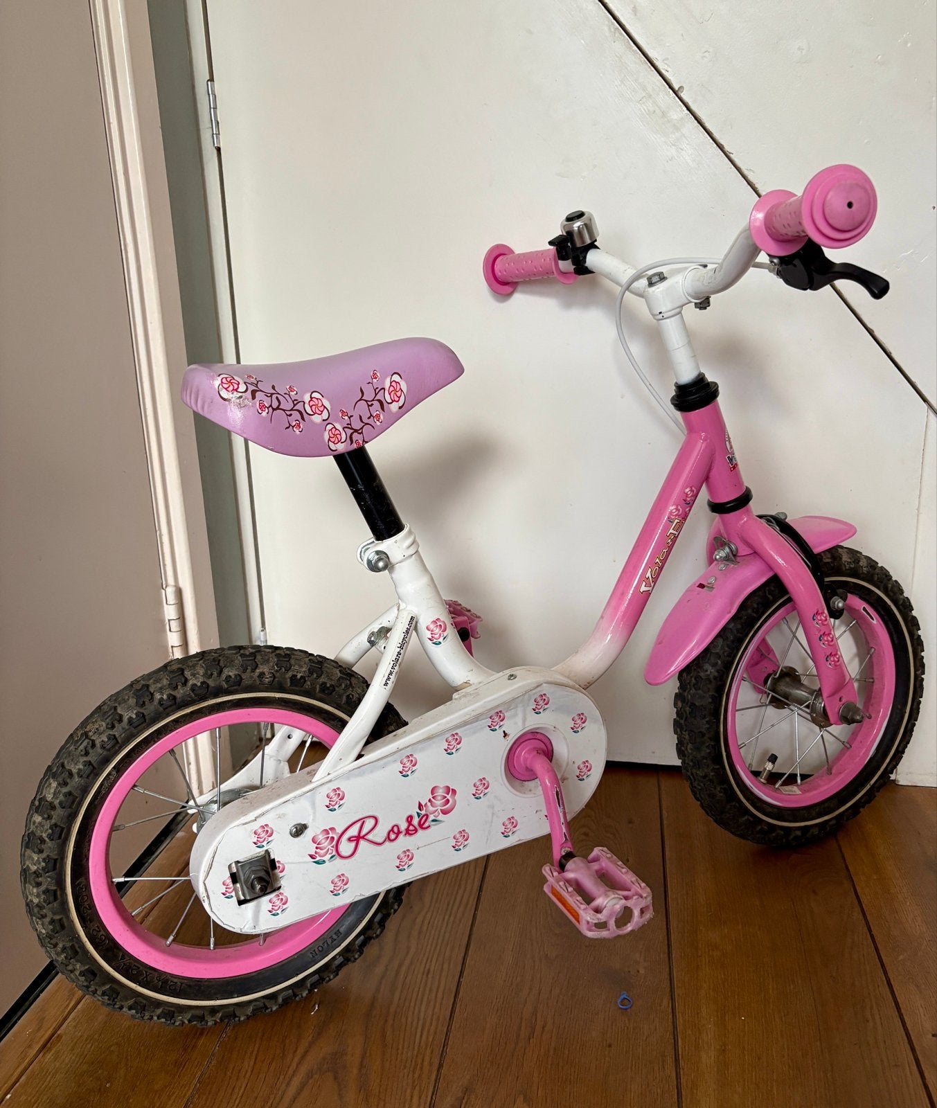 Roze kinderfiets Volare Rose 12 inch, Ophalen, Gebruikt, Terugtraprem, Minder dan 16 inch