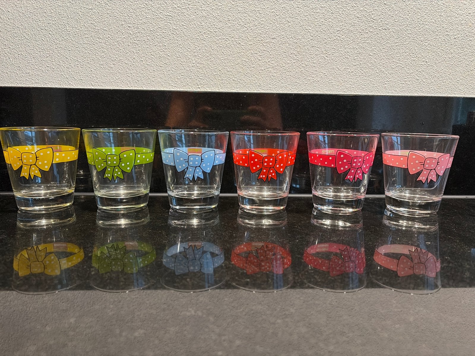 Set van 6 Blond Amsterdam strik glaasjes, Huis en Inrichting, Ophalen, Glas of Glazen, Modern, Blond Amsterdam