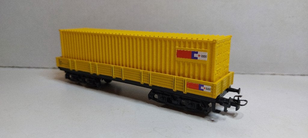 Strukton Lage bakwagon met 40 ft. Container **Nieuw** (07), Wisselstroom, Ophalen of Verzenden, NS, Märklin