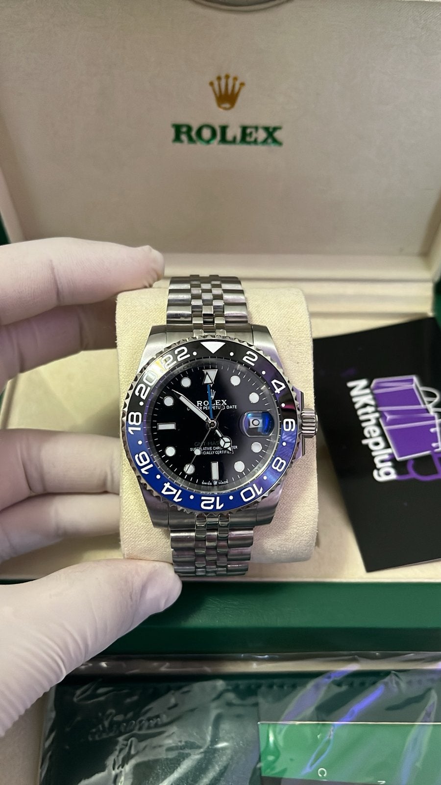 Rolex GMT II “batgirl”, Ophalen of Verzenden, Zo goed als nieuw, Staal, Rolex