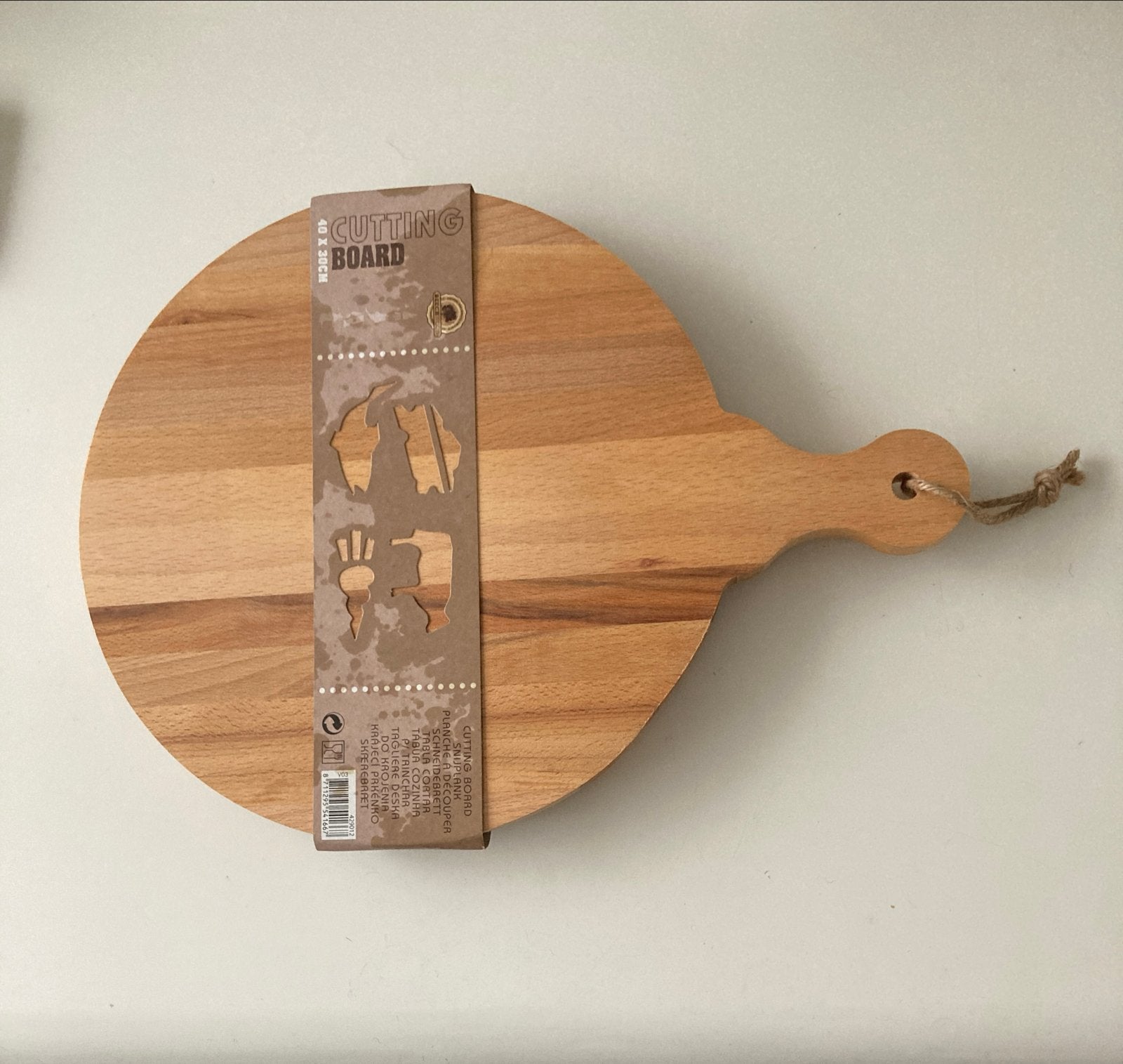 Nieuw Houten Snij- of Serveerplank - Rond met Handvat, Hout, Snij-/serveerplank, Nieuw, Ophalen of Verzenden
