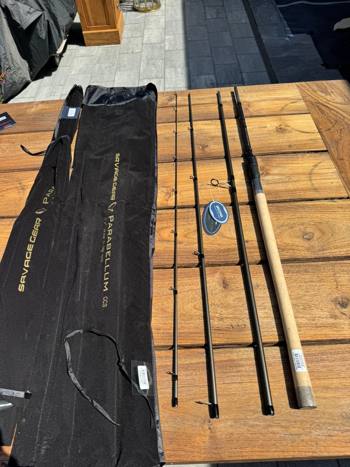 savage gear parabellum 3,43m en 11-38 gr 4 delige hengel, Ophalen of Verzenden, Nieuw, Werphengel
