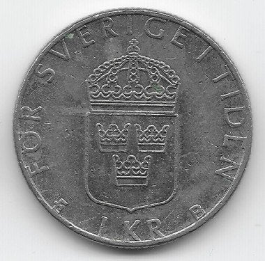 Zweden 1 krona 1998 KM# 852a, Verzenden, Overige landen, Losse munt