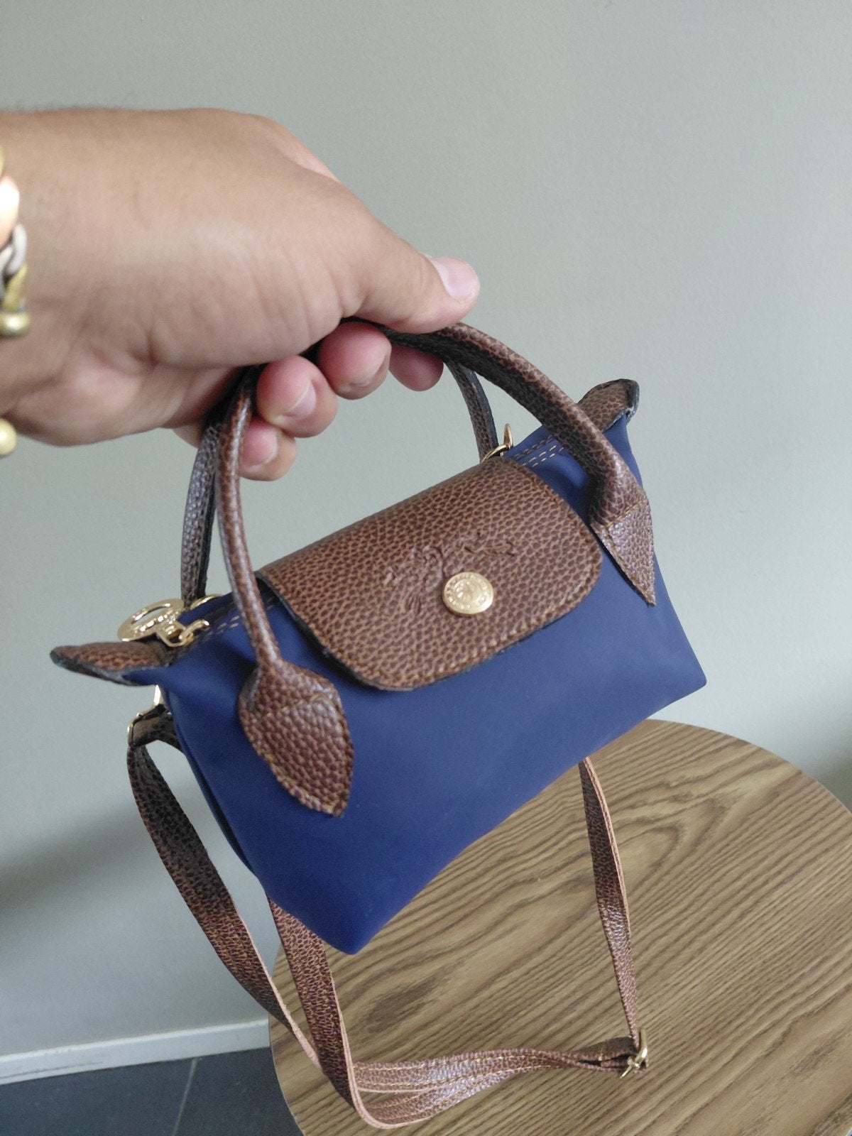 Longchamp Le Pliage Style Handtas / Schoudertas - Blauw, Ophalen of Verzenden, Nieuw, Blauw, Handtas