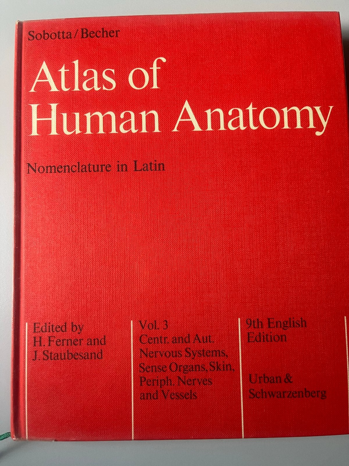Sobotta/Becher Atlas of Human Anatomy Vol. 3 (9e editie), Ophalen of Verzenden, Gelezen, Natuurwetenschap