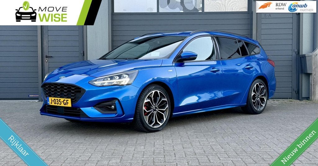 Ford Focus Wagon 1.5 -182pk EcoBoost | ST LINE | ZEER COMPLE, Auto's, Ford, Blauw, Origineel Nederlands, Handgeschakeld, 3 cilinders