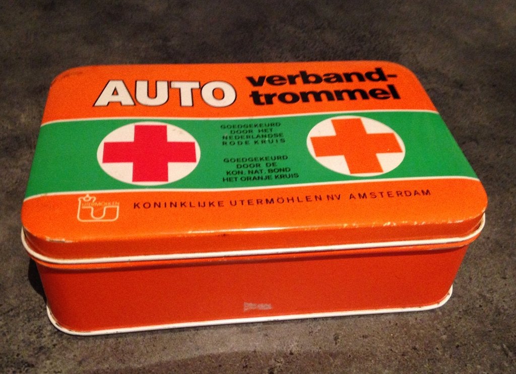 auto verbandtrommel, Verzamelen, Blikken, Ophalen of Verzenden, Gebruikt, Overige, Overige merken