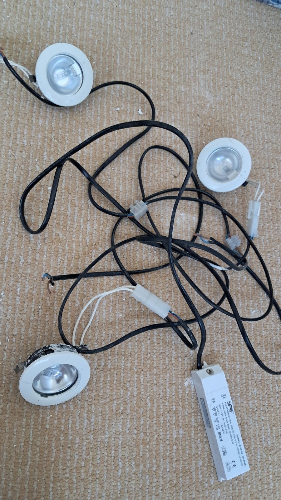 3x Halogeen inbouwspots met trafo, Ophalen of Verzenden, Gebruikt