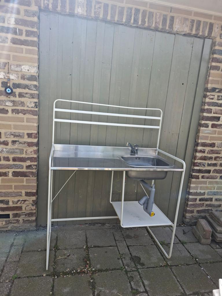 IKEA SUNNERSTA kitchenette met een roestvrijstalen bak, Ophalen, Gebruikt, Wit, 50 tot 100 cm