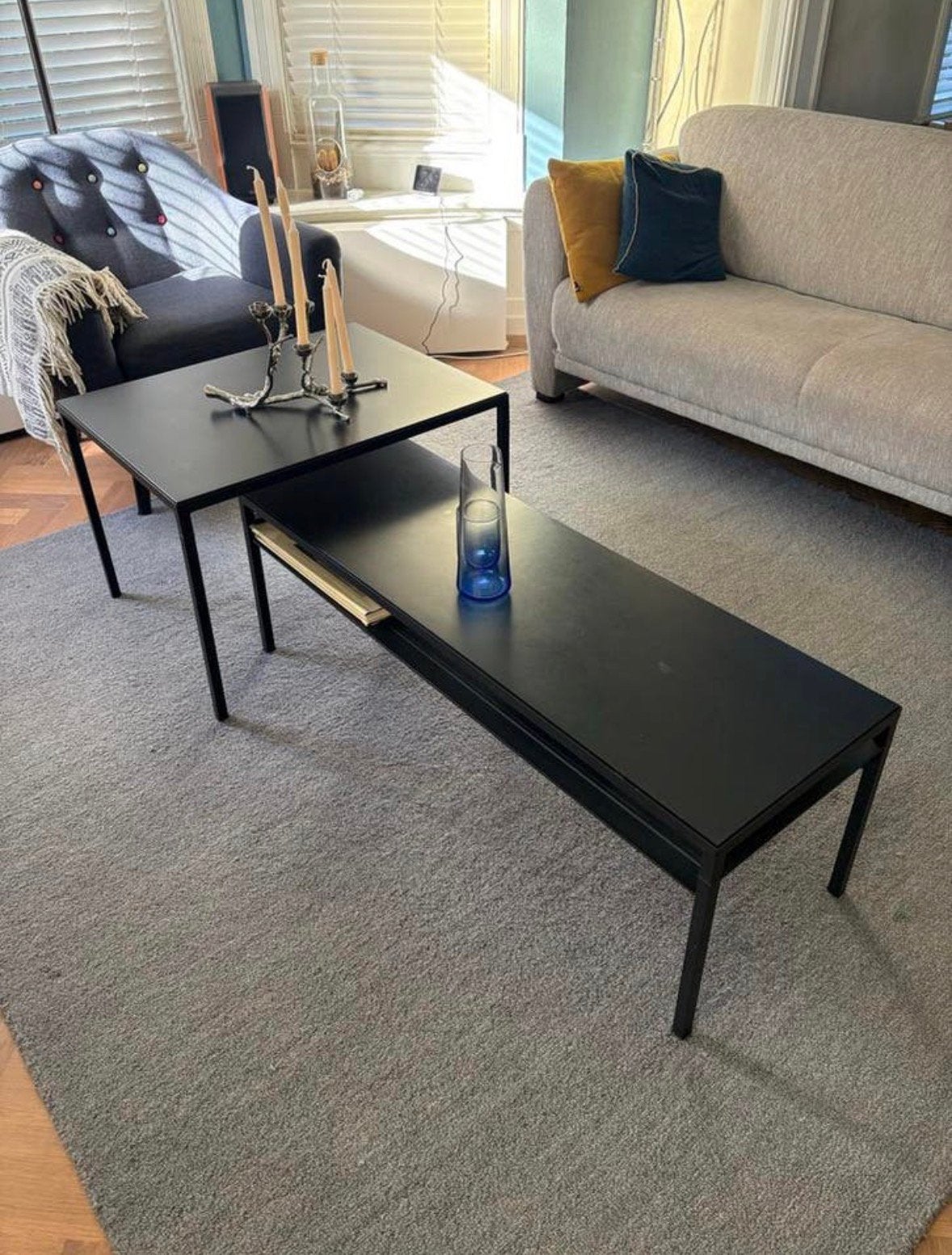 Set van 2: IKEA NYBODA salontafels, Huis en Inrichting, Ophalen, Zo goed als nieuw, Rond, 50 tot 100 cm