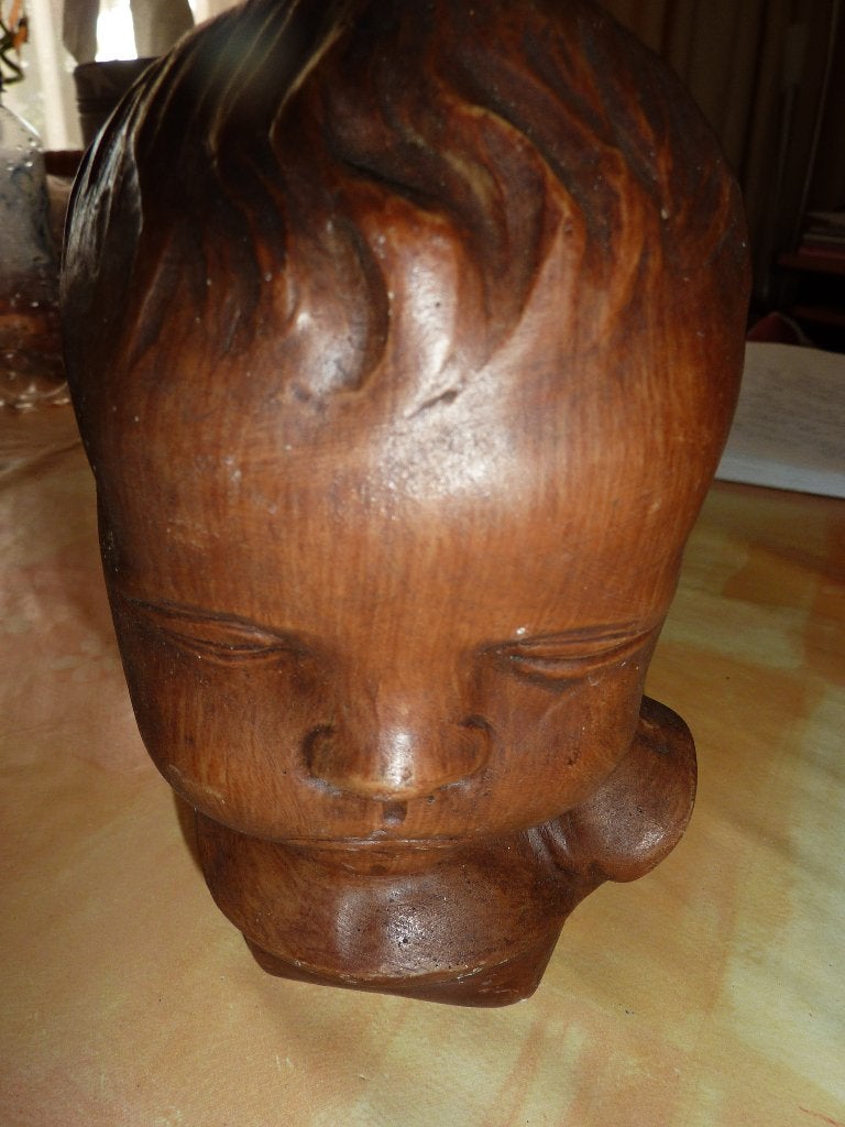 zwaar beeld kinder babyhoofd, Antiek en Kunst, Ophalen of Verzenden, Beeld, Minder dan 20 cm, Overige onderwerpen