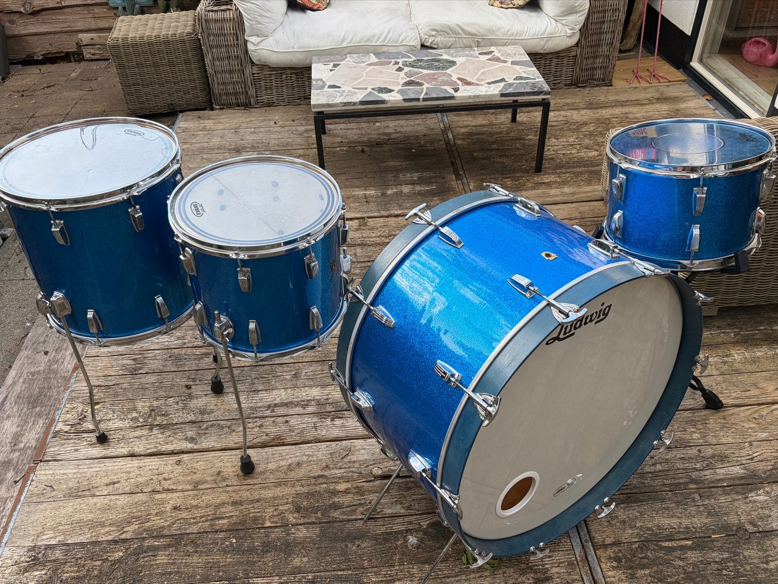 26” Ludwig Keystone 4-delige drumkit [1968], Muziek en Instrumenten, Ophalen, Gebruikt, Usa, Ludwig