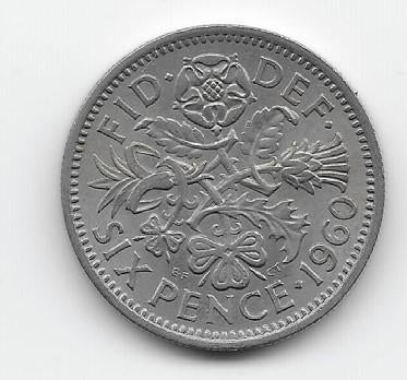 Verenigd Koninkrijk 6 pence 1960 KM# 903, Postzegels en Munten, Verzenden, Overige landen, Losse munt