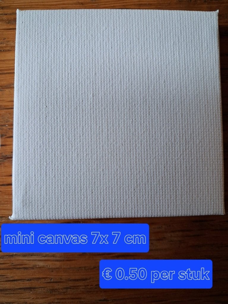 te koop mini canvas 7x7 cm, Hobby en Vrije tijd, Schilderen, Ophalen of Verzenden, Nieuw, Doek