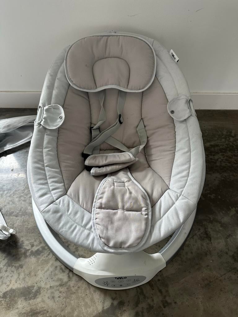 Tryco Baby Schommelstoel - Grijs met Gordel en Verstelbaar, Kinderen en Baby's, Wipstoeltjes, Gebruikt, Schommelstoel, Met gordel(s) of riempje(s)