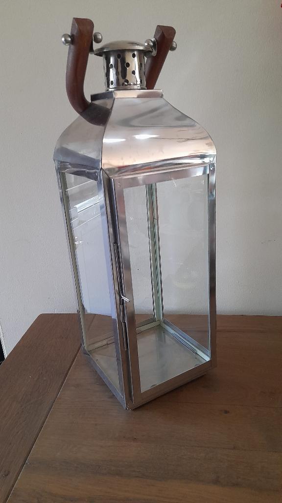 Windlicht lantaarn 50 cm., Ophalen, Gebruikt, 50 tot 75 cm, Kandelaar