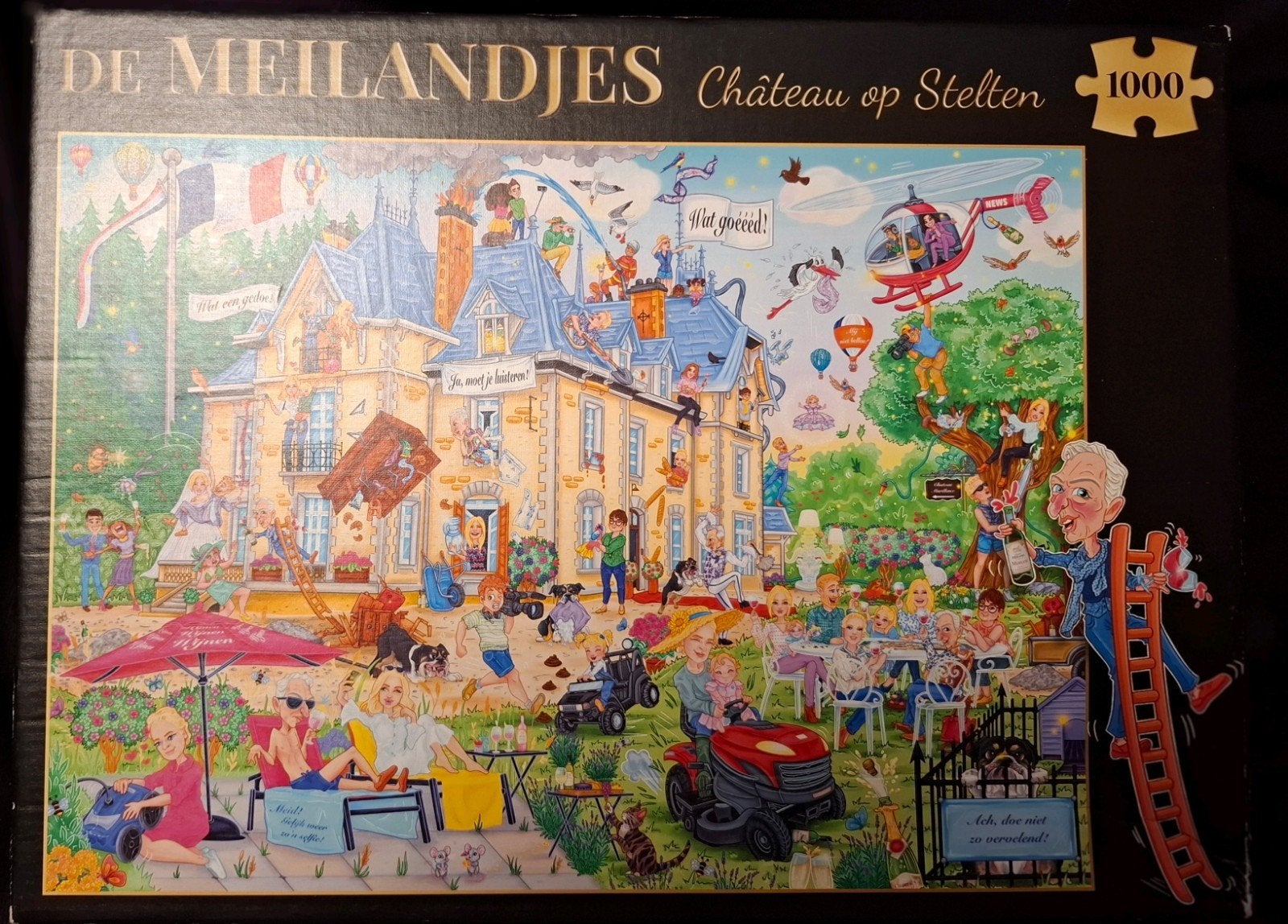 De Meilandjes Château op Stelten Legpuzzel 1000 stukjes, Hobby en Vrije tijd, Ophalen of Verzenden, 500 t/m 1500 stukjes, Zo goed als nieuw