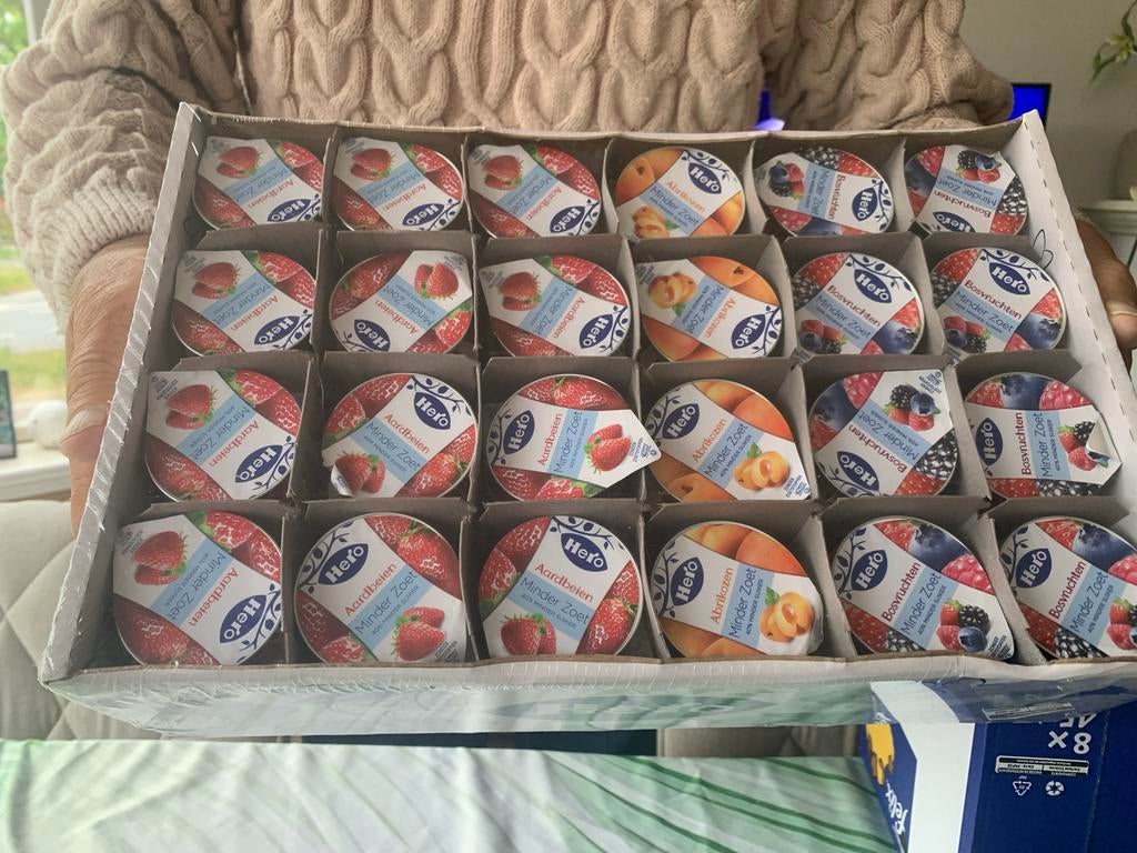 doos met 120 jam verschillende smaken .nieuw, Ophalen of Verzenden