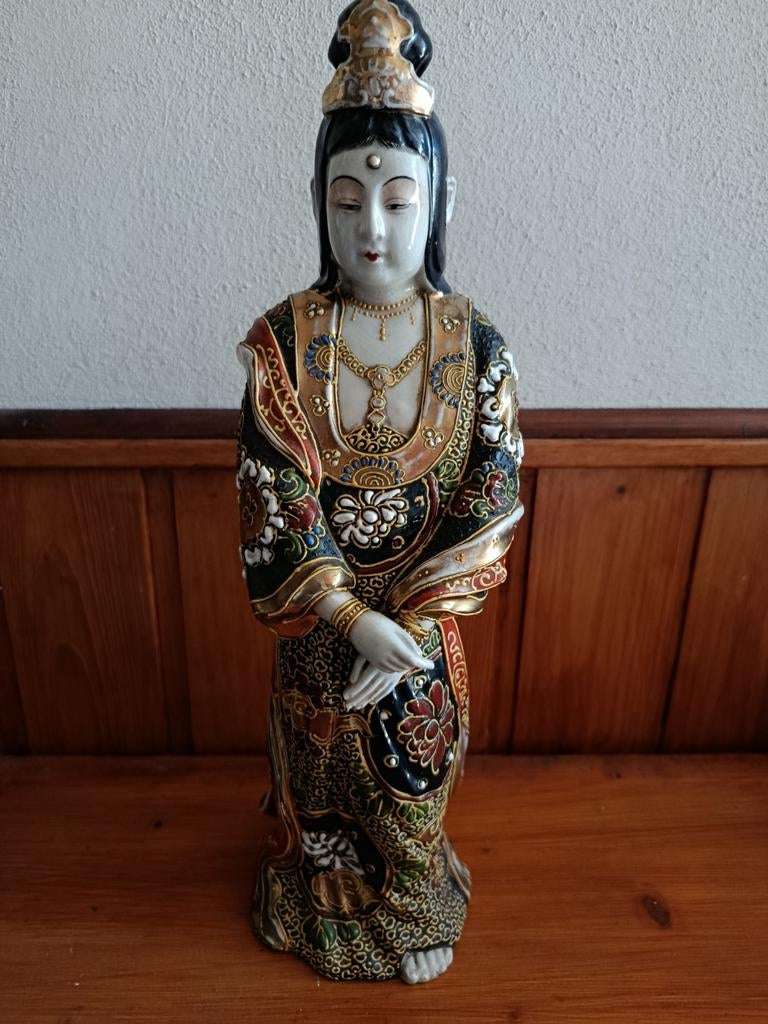 Prachtig gedetailleerd Satuma beeld Kutani yaki, Ophalen of Verzenden, Zo goed als nieuw, Mens