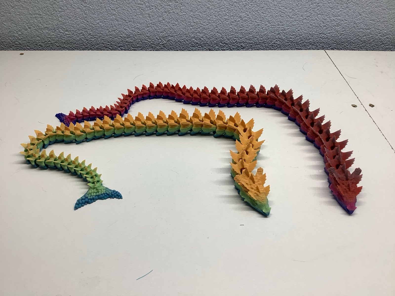 Flexibele Regenboog Draak - 3D Geprint Speelgoed, Verzenden, Nieuw, Jongen of Meisje