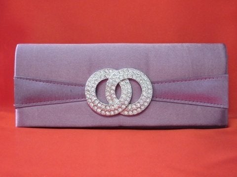 Te koop aangeboden: Clutch met zilveren ringen  , Ophalen of Verzenden, Nieuw, Paars, Avondtasje